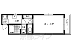 アルカス今出川 1Kの間取図画像