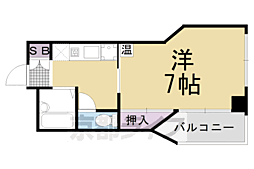 ラフィーネ四条堀川 1Kの間取図画像