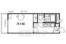 レオパレスポルスター2 1Kの間取図画像