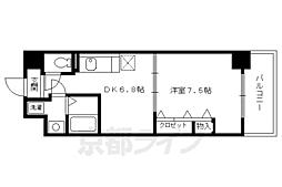 プラネシア星の子京都駅前西 1DKの間取図画像