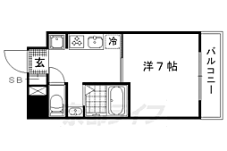 キンブリッジ京都大徳寺前 1Kの間取図画像