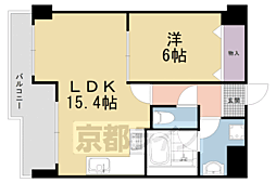 グリーンエクセル西院 1LDKの間取図画像
