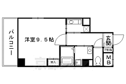 リバティー四条烏丸 1Kの間取図画像