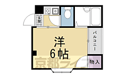 レジデンス陽明 1Kの間取図画像