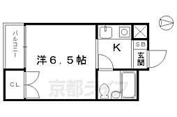 サピエンスコート烏丸七条 1Kの間取図画像