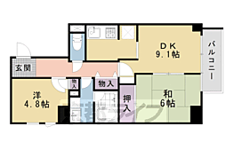 パインフィールド吉祥院 2LDKの間取図画像