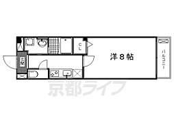 プラシード鳥羽1 1Kの間取図画像