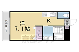 TKFLAT西京極 1Kの間取図画像