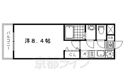 プリモベント円町 1Kの間取図画像