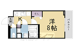 グランカーサ京都駅前 1Kの間取図画像