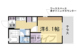 プティメゾンにしだ 1Kの間取図画像