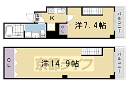 ブリエ五条大宮 2Kの間取図画像