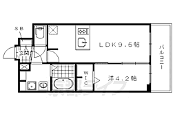 プレサンス京都二条京華 1LDKの間取図画像