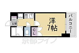 リーガル京都五条烏丸 1Kの間取図画像