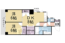 プレジャーコート 2LDKの間取図画像