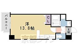 ルサフィール西大路 ワンルームの間取図画像