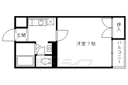 ヴァン四条大宮 1Kの間取図画像