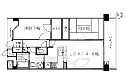 マークスゲート京都サウス 2LDKの間取図画像