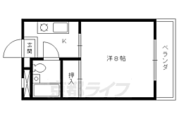 ハイツ華園 1Kの間取図画像