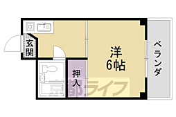 高辻ローズハイツ 1Kの間取図画像