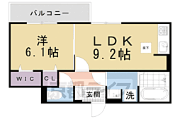 GRAMM京都紫竹 A棟 1LDKの間取図画像