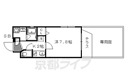 ベラジオ京都鞍馬口 1Kの間取図画像