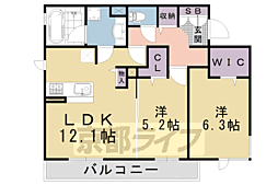 サニー・ハイツ佐野 2LDKの間取図画像