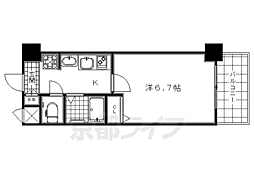 エステムコート京都駅前KOTO 1Kの間取図画像