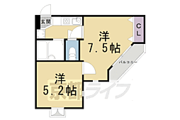 エクシード梅小路 2Kの間取図画像