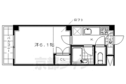 プレイス梅小路 1Kの間取図画像