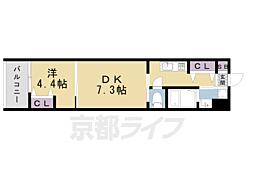 シエルコート紫竹 1DKの間取図画像