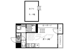 アクアプレイス京都西陣 1Kの間取図画像
