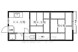 蓼倉ハイツ 2DKの間取図画像