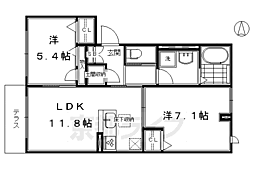 シャーメゾン11バンチ 2LDKの間取図画像