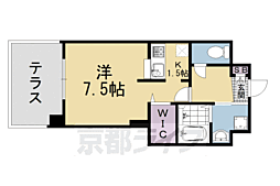 スワンズ京都五条大宮 1Kの間取図画像