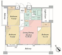 グランイーグル横濱鶴見2 3LDKの間取図画像