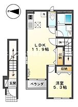 ブルーフォンセ  ｜ 岡山県倉敷市児島赤崎2丁目（賃貸アパート1LDK・2階・45.61㎡） その2