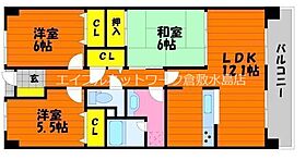 アルファステイツ老松町弐番館 406 ｜ 岡山県倉敷市老松町5丁目618-5（賃貸マンション3LDK・4階・74.25㎡） その2