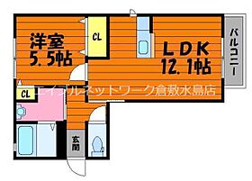 プリモ・アモーレＡ棟 201 ｜ 岡山県倉敷市水江1273-1（賃貸アパート1LDK・2階・40.32㎡） その2