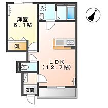 パルジェ 105 ｜ 岡山県倉敷市児島稗田町（賃貸アパート1LDK・1階・42.59㎡） その2