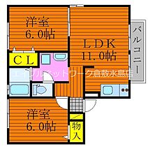 岡山県岡山市北区平野889-5（賃貸アパート2LDK・1階・52.98㎡） その2