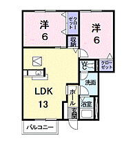 岡山県倉敷市真備町箭田1235-2（賃貸アパート2LDK・1階・57.48㎡） その2