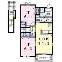 岡山県総社市地頭片山66番地3（賃貸アパート2LDK・2階・57.07㎡） その2