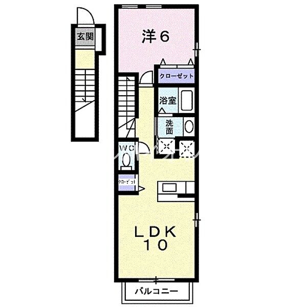 岡山県総社市井手(賃貸アパート1LDK・2階・44.65㎡)の写真 その2