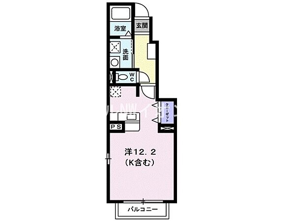 岡山県倉敷市堀南(賃貸アパート1R・1階・32.90㎡)の写真 その2