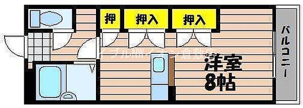 岡山県倉敷市新田(賃貸マンション1R・4階・28.00㎡)の写真 その2