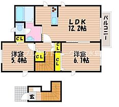 岡山県倉敷市茶屋町326（賃貸アパート2LDK・2階・61.80㎡） その2