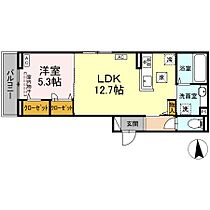 岡山県倉敷市日吉町357-1（賃貸アパート1LDK・1階・45.45㎡） その2