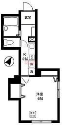 プティ・ジャルダン 1Kの間取図画像