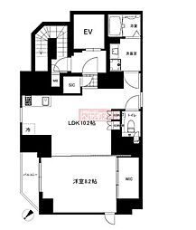 crealpremier恵比寿 1LDKの間取図画像
